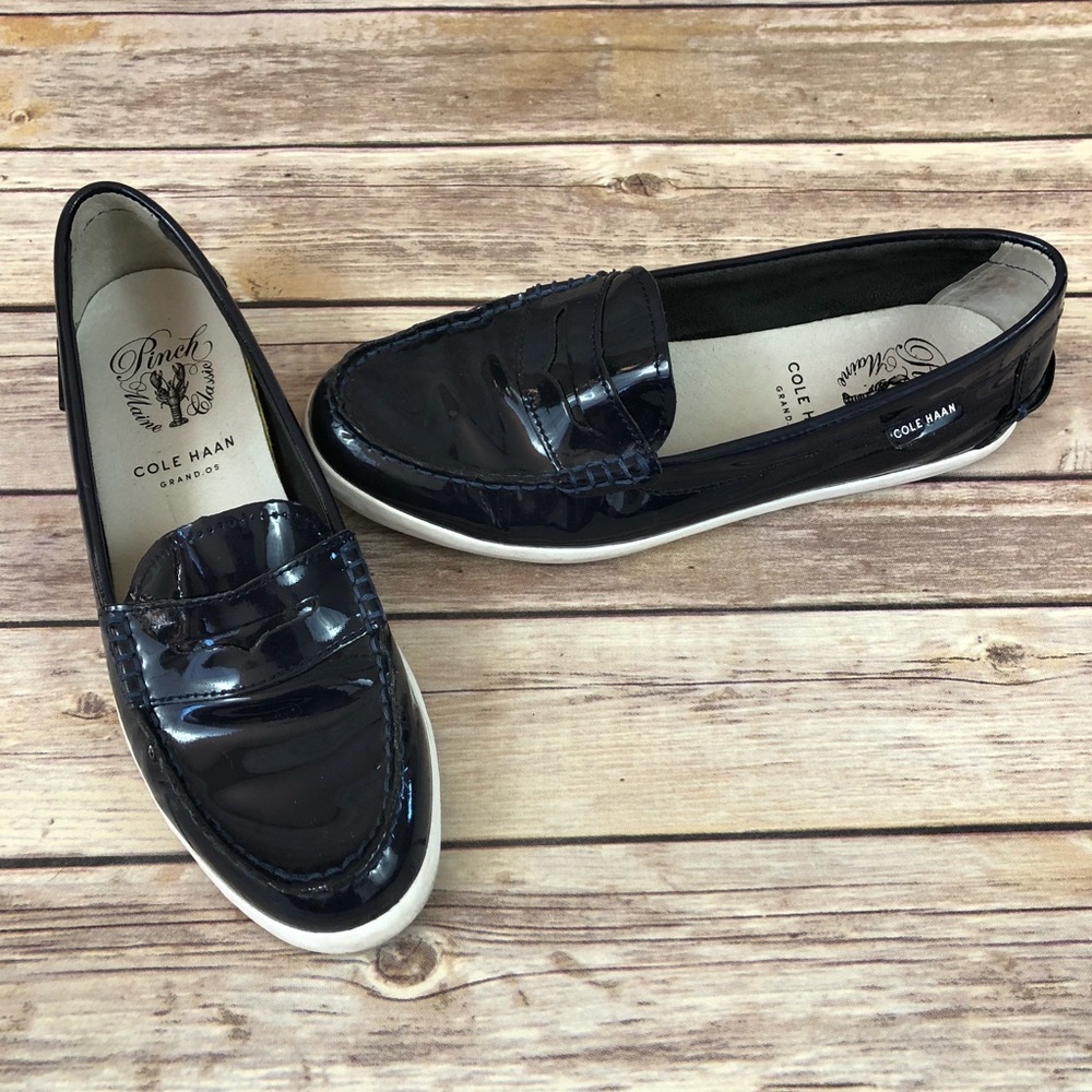 Cole Haan blue Shine Penny Loafers Pinch